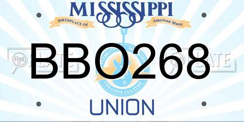 BBO268 Mississippi License Plate