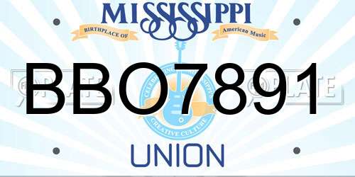BBO7891 Mississippi License Plate