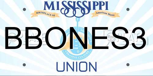 BBONES3 Mississippi License Plate