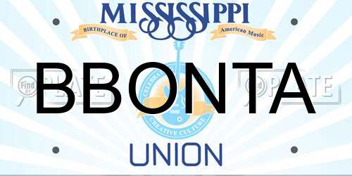 BBONTA Mississippi License Plate