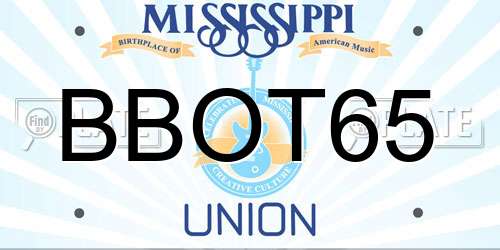BBOT65 Mississippi License Plate