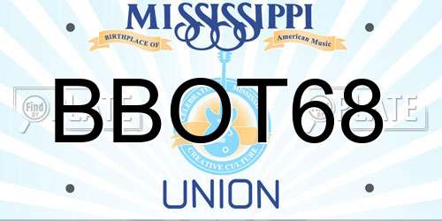 BBOT68 Mississippi License Plate