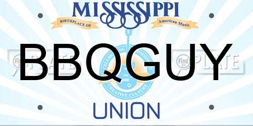 BBQGUY Mississippi License Plate