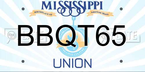 BBQT65 Mississippi License Plate