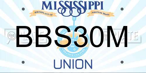 BBS30M Mississippi License Plate