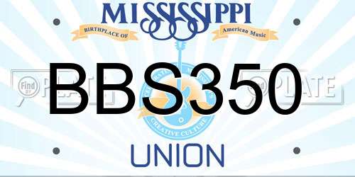 BBS350 Mississippi License Plate