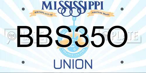 BBS35O Mississippi License Plate
