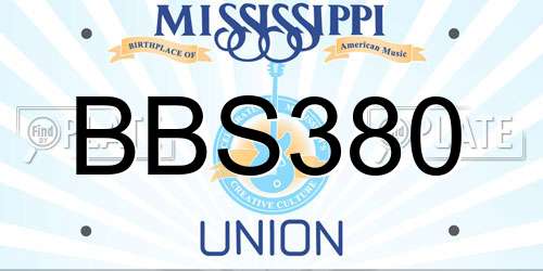 BBS380 Mississippi License Plate