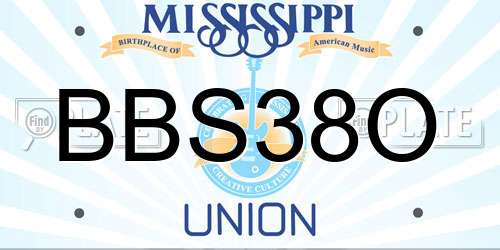 BBS38O Mississippi License Plate