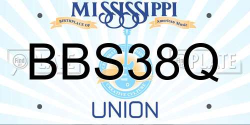 BBS38Q Mississippi License Plate