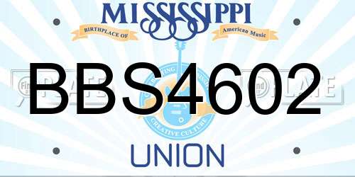 BBS4602 Mississippi License Plate