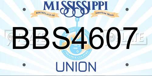 BBS4607 Mississippi License Plate