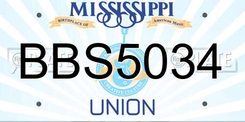 BBS5034 Mississippi License Plate