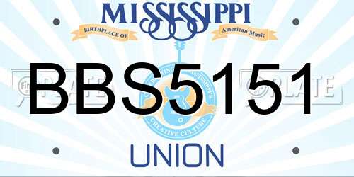 BBS5151 Mississippi License Plate