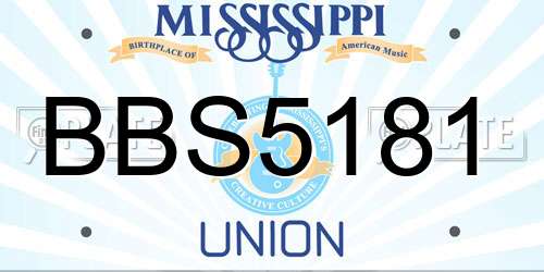 BBS5181 Mississippi License Plate