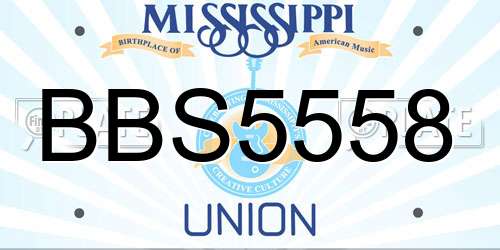 BBS5558 Mississippi License Plate