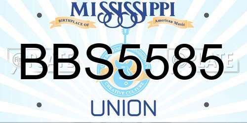 BBS5585 Mississippi License Plate