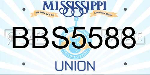 BBS5588 Mississippi License Plate