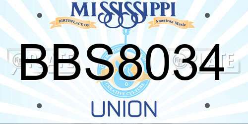 BBS8034 Mississippi License Plate