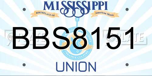 BBS8151 Mississippi License Plate