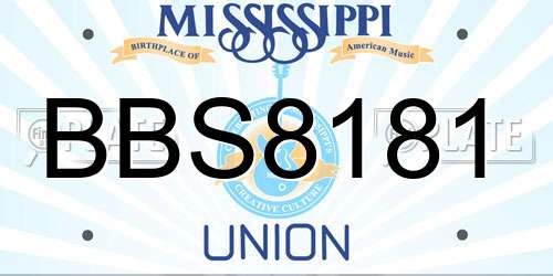 BBS8181 Mississippi License Plate