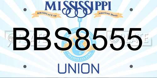 BBS8555 Mississippi License Plate