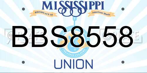 BBS8558 Mississippi License Plate