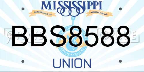 BBS8588 Mississippi License Plate