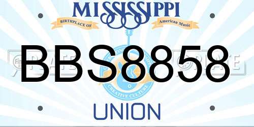 BBS8858 Mississippi License Plate
