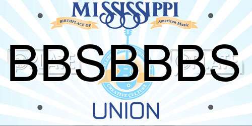 BBSBBBS Mississippi License Plate