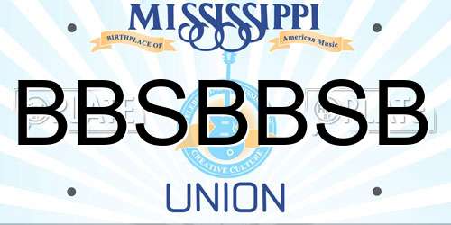 BBSBBSB Mississippi License Plate