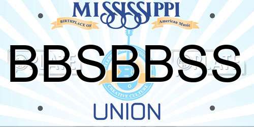 BBSBBSS Mississippi License Plate