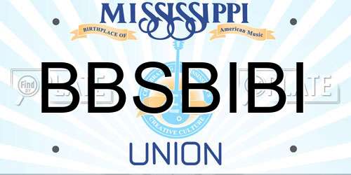 BBSBIBI Mississippi License Plate