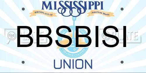 BBSBISI Mississippi License Plate