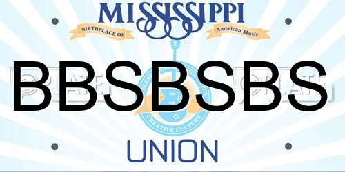 BBSBSBS Mississippi License Plate