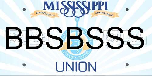 BBSBSSS Mississippi License Plate