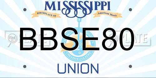 BBSE80 Mississippi License Plate