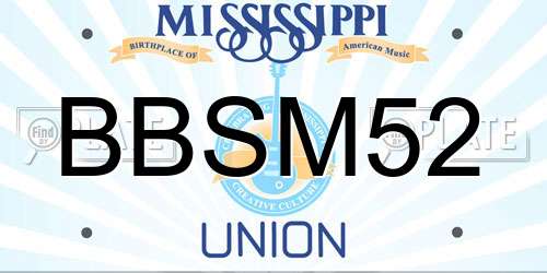 BBSM52 Mississippi License Plate