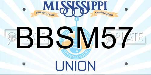 BBSM57 Mississippi License Plate