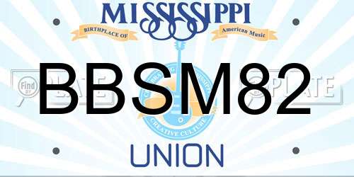 BBSM82 Mississippi License Plate