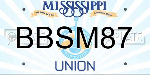 BBSM87 Mississippi License Plate