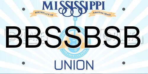BBSSBSB Mississippi License Plate