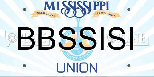 BBSSISI Mississippi License Plate