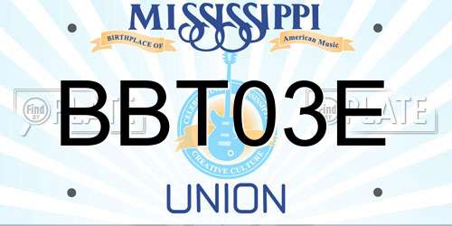 BBT03E Mississippi License Plate