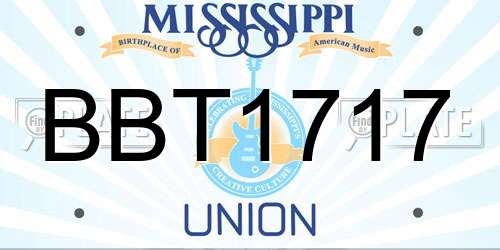 BBT1717 Mississippi License Plate