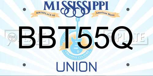 BBT55Q Mississippi License Plate