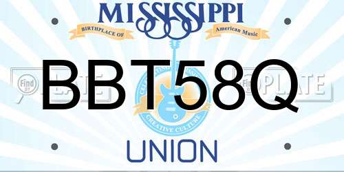 BBT58Q Mississippi License Plate