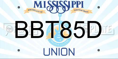 BBT85D Mississippi License Plate