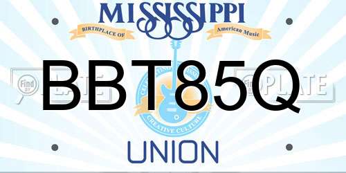 BBT85Q Mississippi License Plate