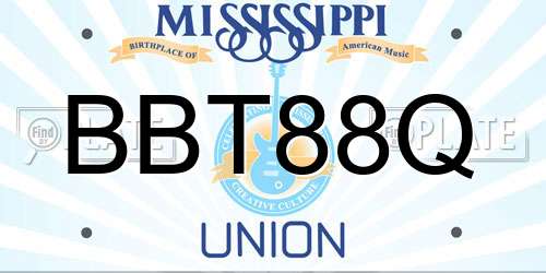 BBT88Q Mississippi License Plate